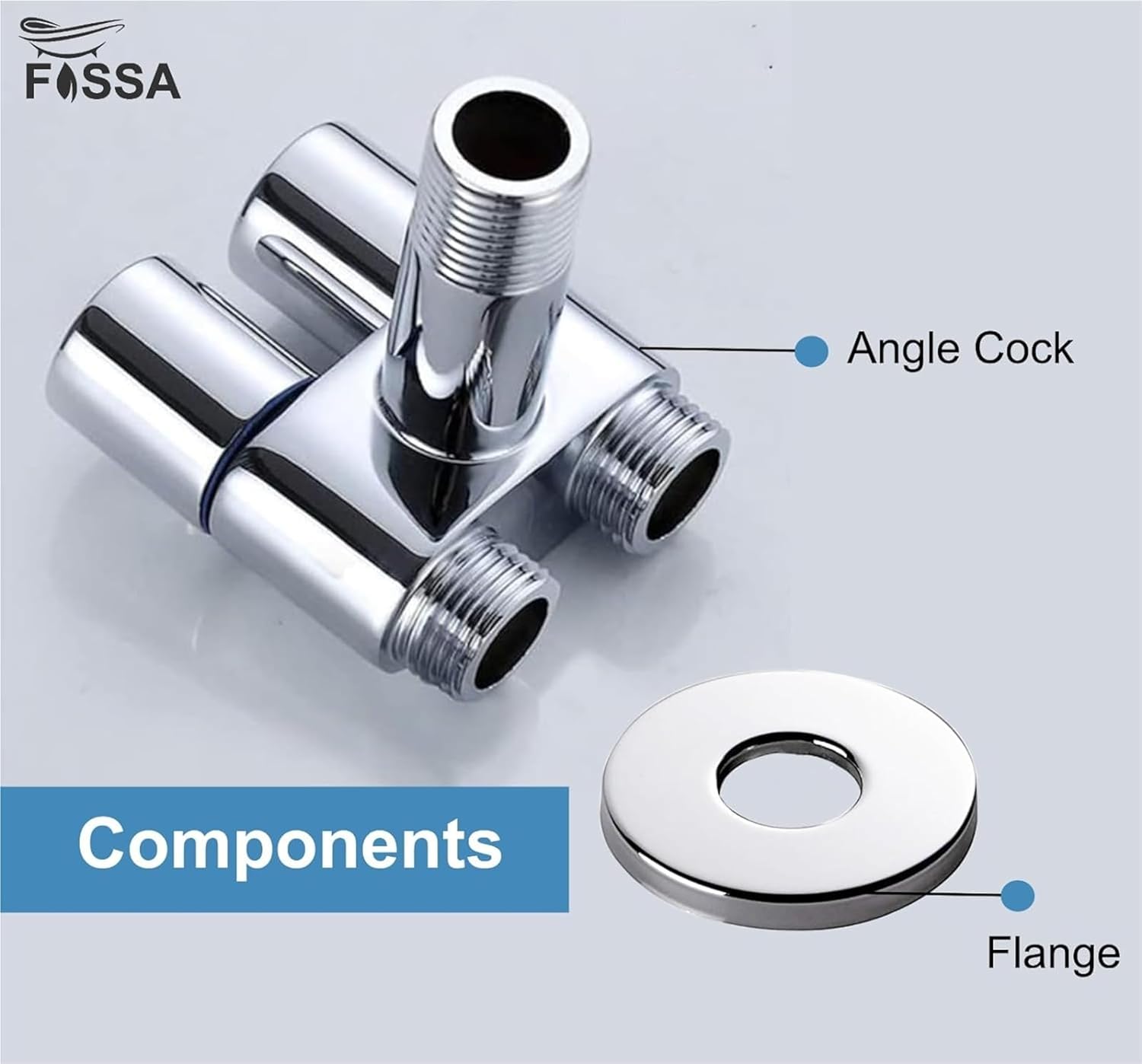 2 in 1 Brass Angle cock  Silver For Use multi Purpose